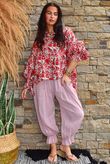 Daughter Of Ibiza Lovechild Balloon Sleeve Shirt Scarlet & Rose 